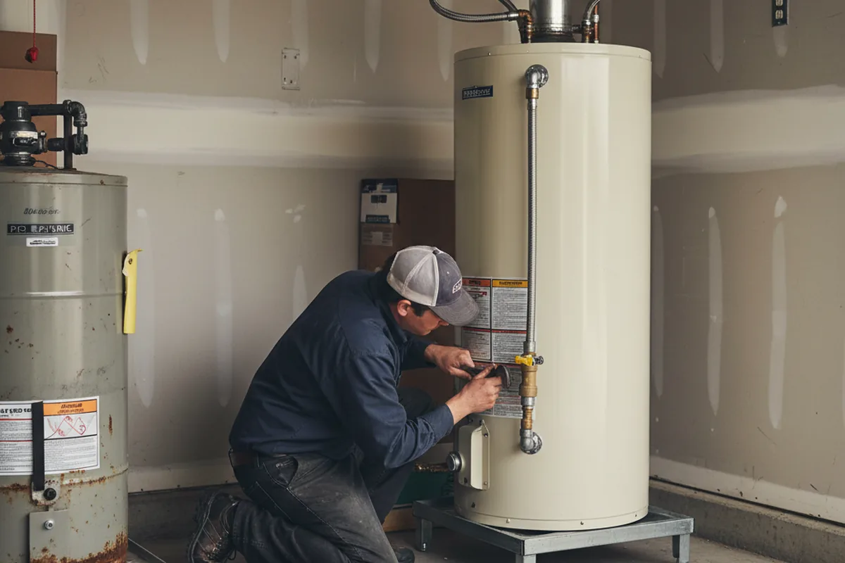 Water heater and shutoff valve replacement in Carmel
